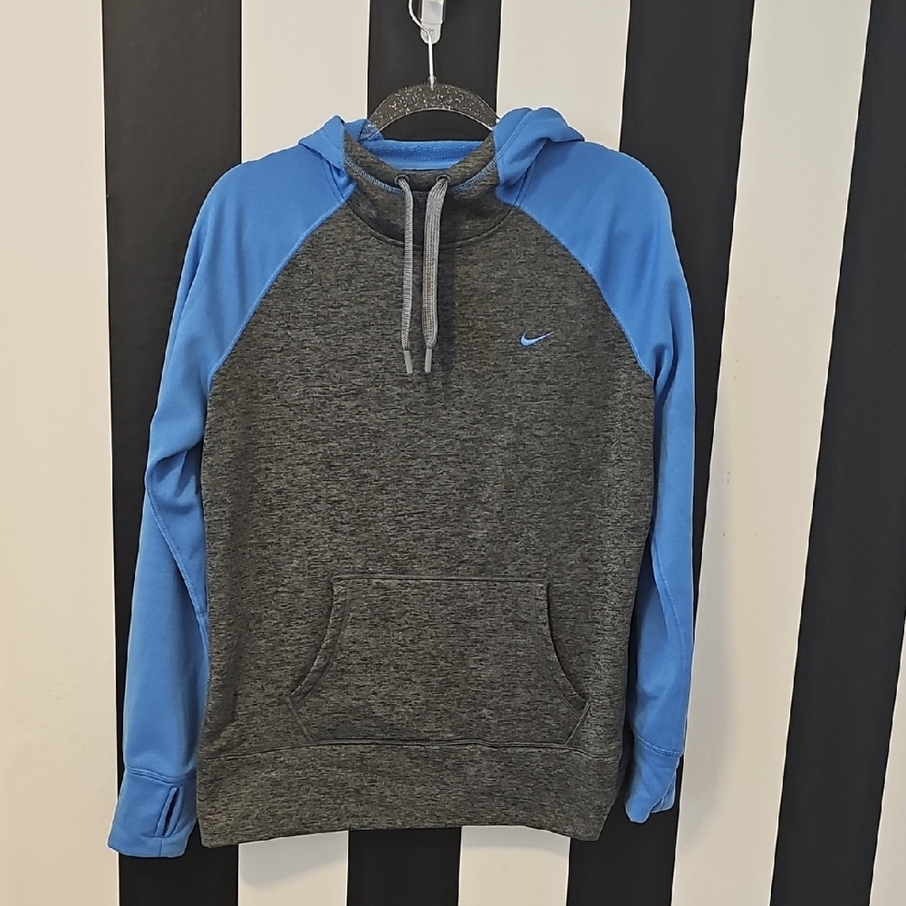 Nike Charcoal and Sky Blue Hoodie